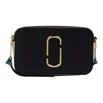 MARC JACOBS Snapshot Cow Leather Camera Bag, Crossbody Bag Small Size Women's Black