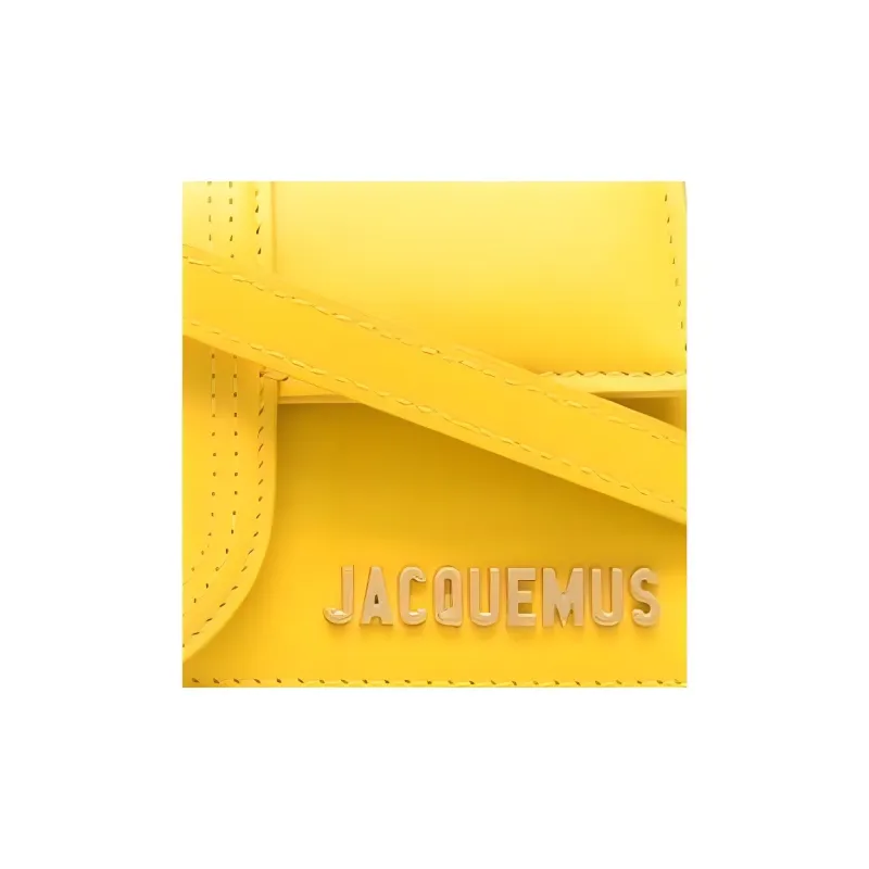 Jacquemus Leather Shoulder Bag, Crossbody Bag, Handbag Women's Yellow-2
