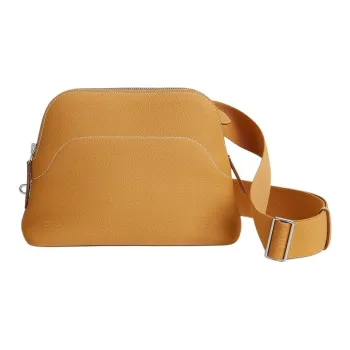 HERMES Bolide Togo Calfskin Crossbody Bag Unisex 21 Naturel Sable Light Tea Brown
