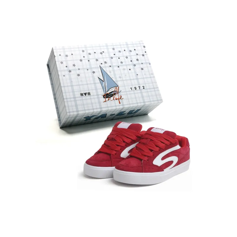 Yalu Wear resistant And Lightweight Low Top Skateboard Shoes Unisex Crimson-2