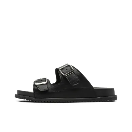 ΛOLUNKΛ Slip Resistant Abrasion Resistant Slide Slippers Men's Black