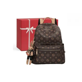 CNNCOO Synthetic Leather Backpack Women's Coffee