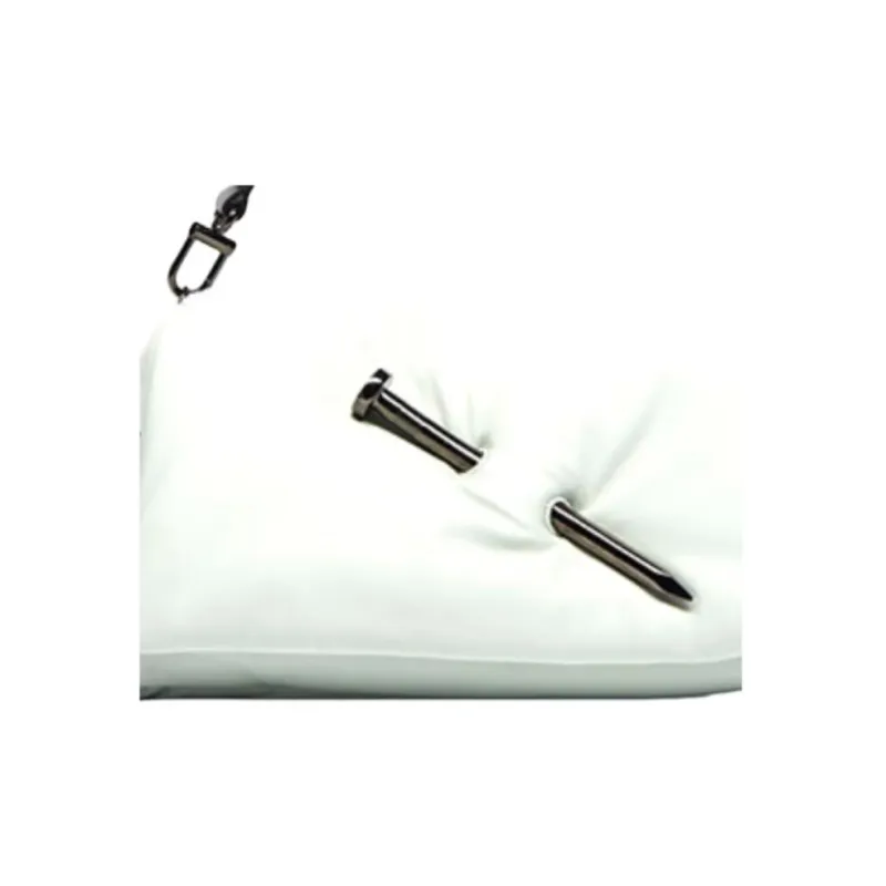 OFF WHITE Nailed Slouchy 30 Clutch White/Black-3