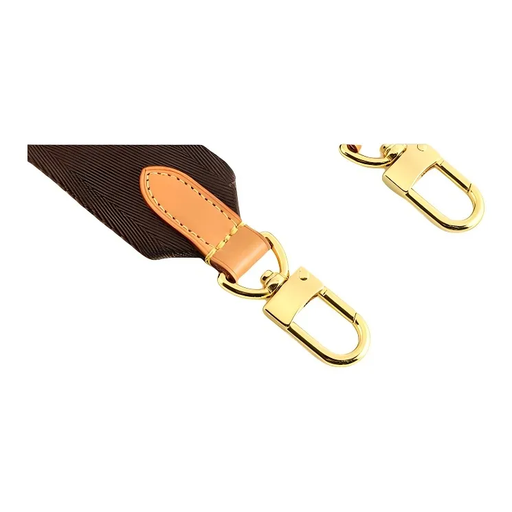 Luxury Care Artisan Workshop Canvas Shoulder Strap Gold Liner Crossbody Chain Accessory Bag Unisex Brown-5