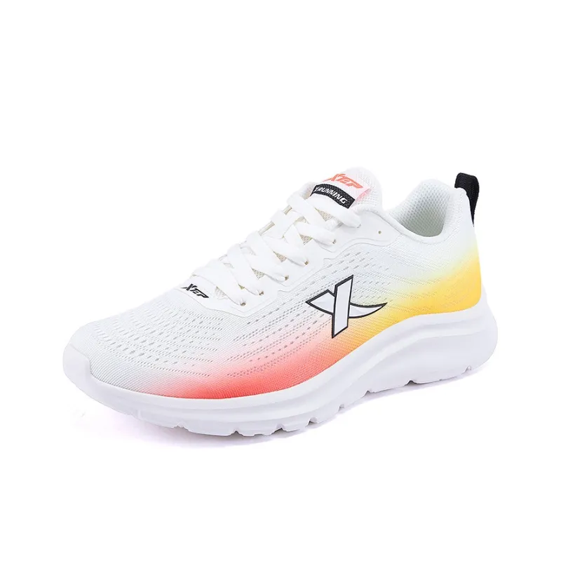 XTEP Running Shoes Men Low Top Sail White, Laser Red, New Neon Orange-1