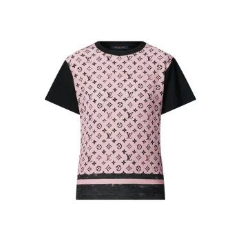 LOUIS VUITTON Drop Shoulder Sleeve T Shirt Women's Desert Rose