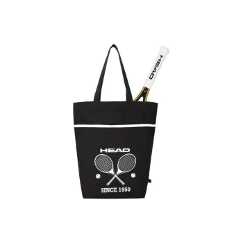 HEAD Fabric Tote Handbag Medium Size Unisex Black/Raw Fabric Color