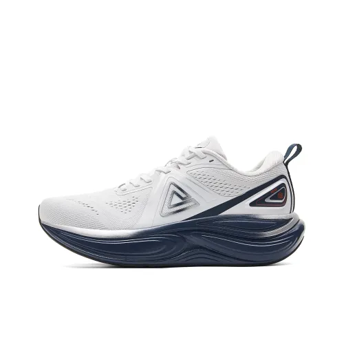 PEAK Cushioning, Slip Resistant, Rebound Low Top Running Shoes Men's Light Gray Dark Blue