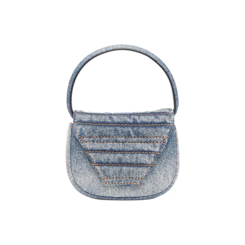 DIESEL Cotton Shoulder Bag, Crossbody Bag, Handbag Mini Women's Denim Blue-2