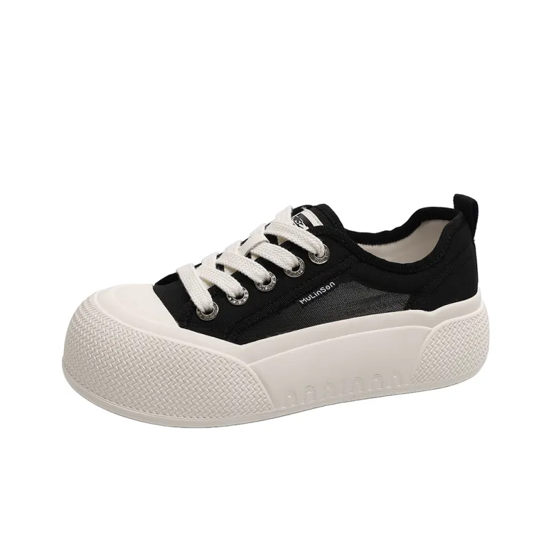 Mulinsen Height Increasing Abrasion Resistant Lightweight Low Top Skateboard Shoes Women's-6