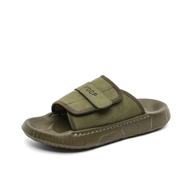 Ritai Slip Resistant Abrasion Resistant Slide Slippers Men's Olive Green-1