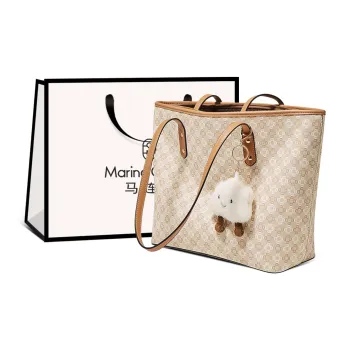 Marino Orlandi Synthetic Leather Handbag, Shoulder Bag Commute Students Cute Pendant Tote Large Size Women's Khaki