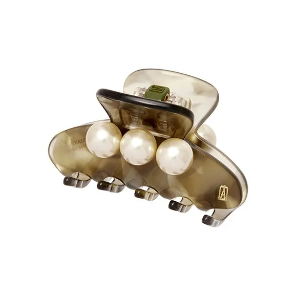 ALEXANDRE DE PARIS Camouflage Jade Bead Collection Small Size Claw Clip Women's-3