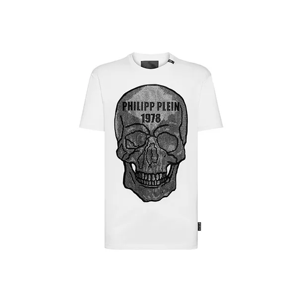 PHILIPP PLEIN Crystal Skull Cotton T shirt-0