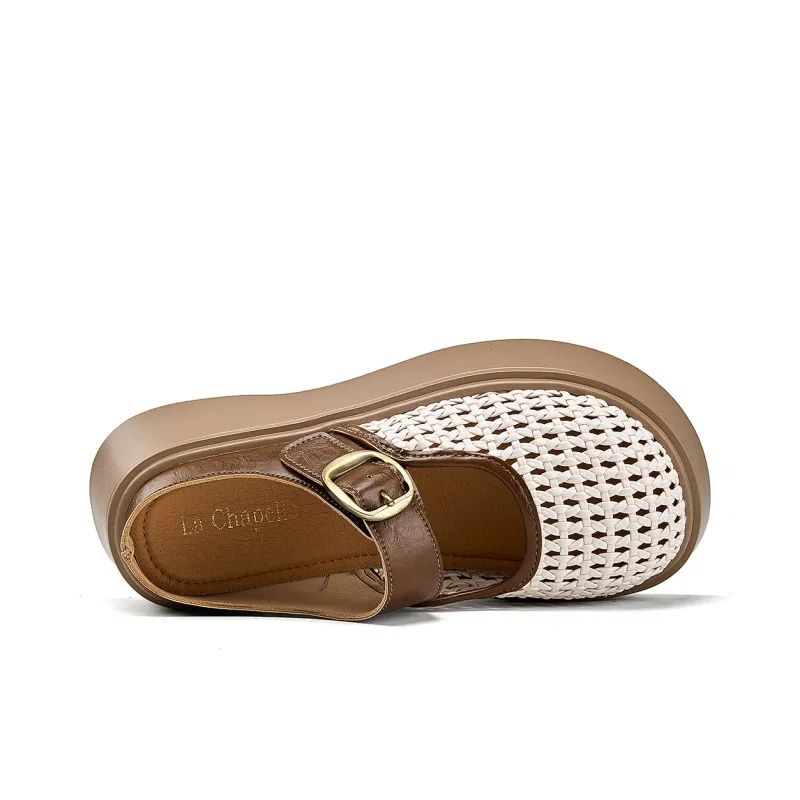 La Chapelle Abrasion Resistant Closed Toe Slippers Women's Beige-2