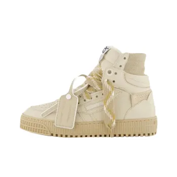 OFF WHITE 3.0 Off Court High Top Skateboard Shoes Men's Beige Yellow