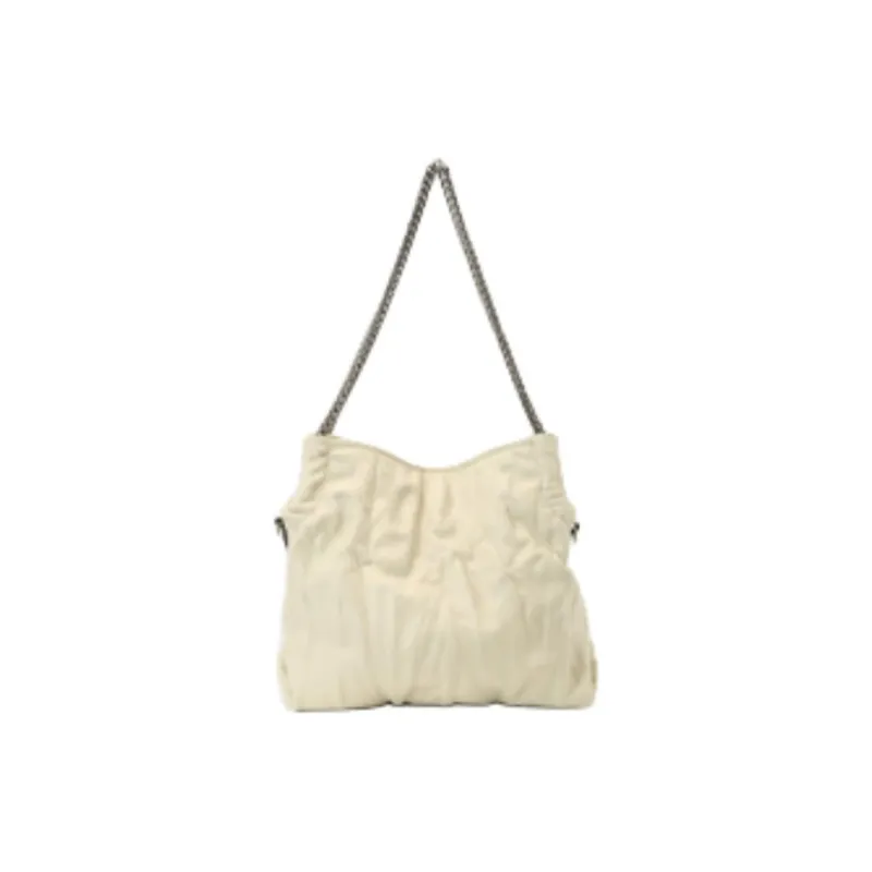 Why Top Grain Cow Leather Hobo Bag Shoulder Bag Tubas Women's Black/Cream Apricot-3