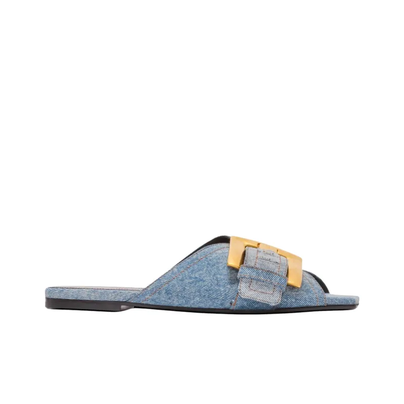 BALMAIN Slide Slippers Women's Blue-1