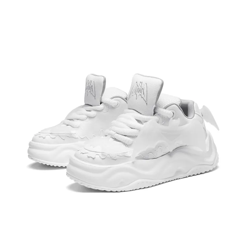 K 61 Cushioning, Wear Resistant Low Top Skateboard Shoes Unisex White-2