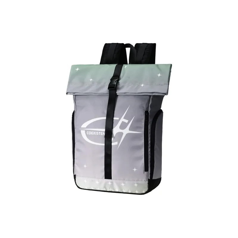 COEXISTENCE Polyester Backpack Regular Men's Purple Gray-1