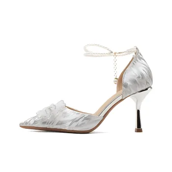 GOSO Slim Heel High Heels Women's Silver