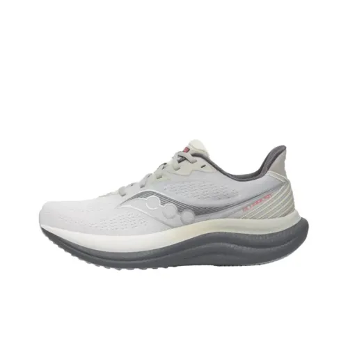 Saucony Anti Slip Wear Resistant Low Top Running Shoes Men's Gray