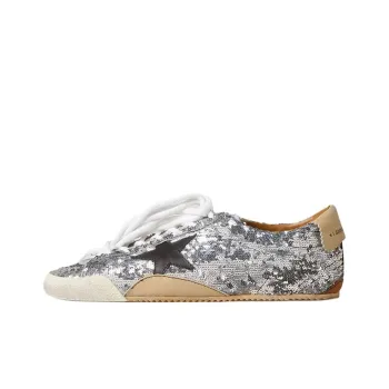 Golden Goose True Star Low Top Casual Shoes Men's Silver