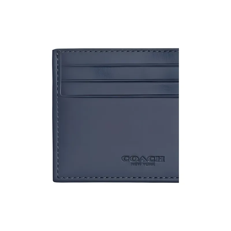 COACH Card Case Canvas Card Holder Mini Men's Dark Blue-3