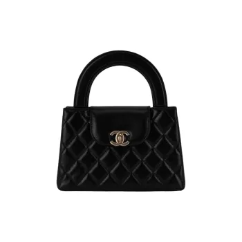 CHANEL Shiny Lambskin Shoulder Bag, Crossbody Bag, Handbag Mini Women's Black