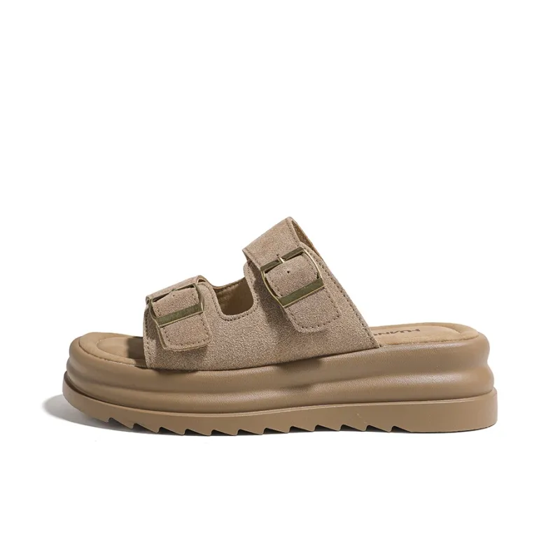 HUANQIU Quiet Slip Resistant Slide Slippers Women's-5