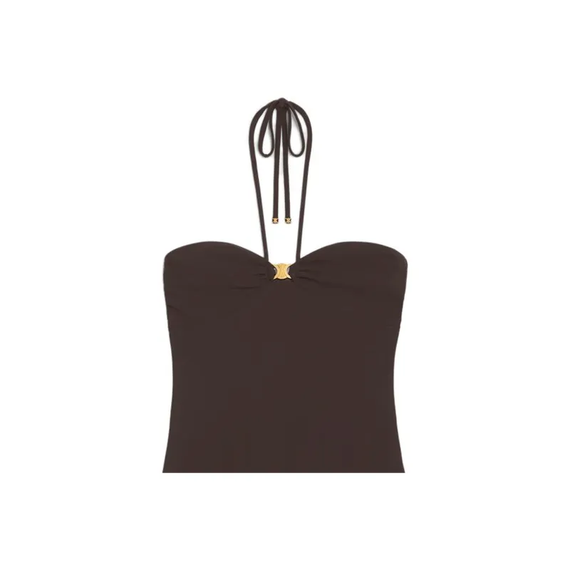 CELINE SS23 One piece Swimsuit Women's Brown-4