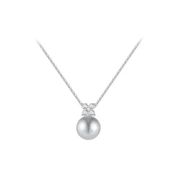 SHINE S925 Silver, Zircon, Shell Pearl Necklaces Women's