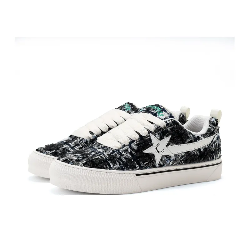 PES PANDA Lightning Storm Anti Slip And Wear Resistant Height Increasing Low Top Skateboard Shoes Unisex-7