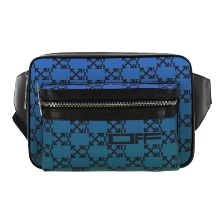 OFF WHITE Cotton Shoulder Bags Fanny Pack Men's Blue-2