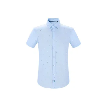 ARTSDON Shirts Men Light Blue Pattern