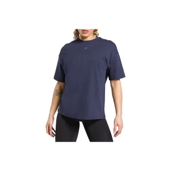 GYMSHARK Drop Shoulder Sleeve T Shirt Women's Dark Blue