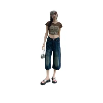 Wen Shan Denim Shorts Women's Vintage Blue