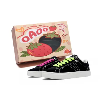OAOQ Low Top Skateboard Shoes Unisex Black