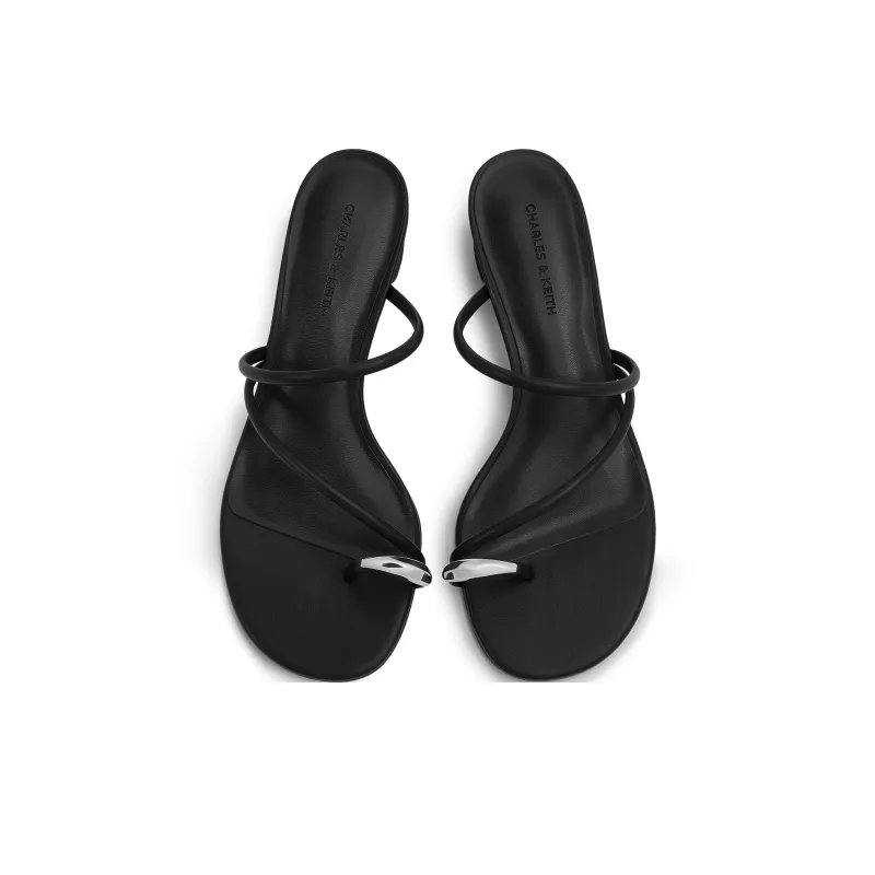 CHARLES&KEITH Composite Sole Slide Slippers 5cm Women's-5