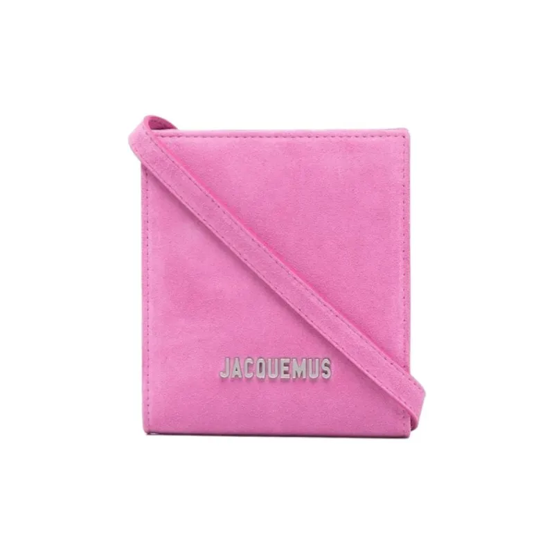 Jacquemus Suede Coin Purse Shoulder Bag Men's Pink-0