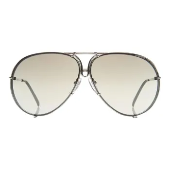 PORSCHE DESIGN Titanium Aviator Sunglasses Women's Silver