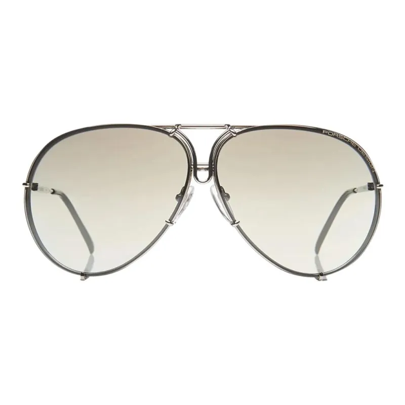 PORSCHE DESIGN Titanium Aviator Sunglasses Women's Silver-0