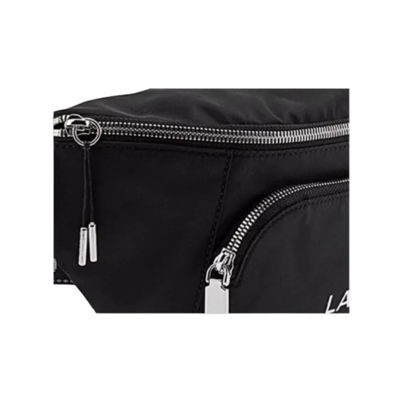 LACOSTE Canvas Fanny Pack Unisex Black-4