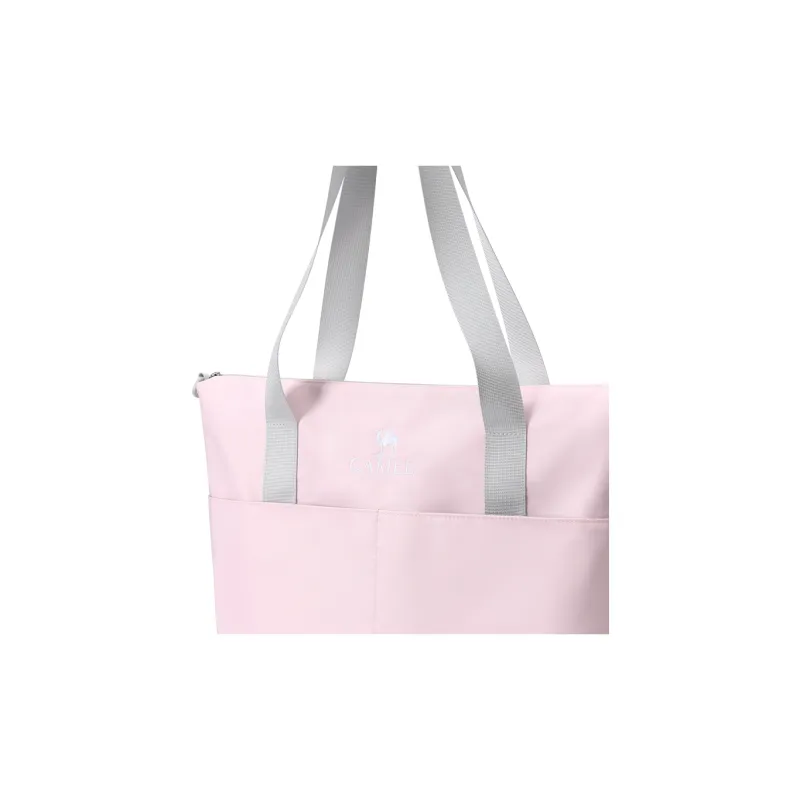 CAMEL Twill Composite Fabric Tote Handbag Unisex-5