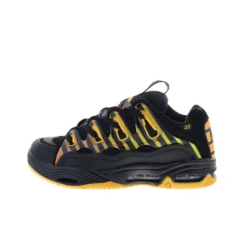 OSIRIS D3 Abrasion Resistant Low Top Skateboard Shoes Men's Black Yellow