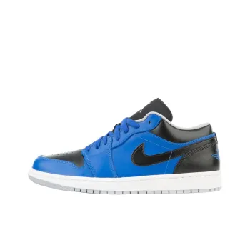 Jordan 1 Anti Slip Wear Resistant Low Top Vintage Basketball Shoes Men's Blue Black