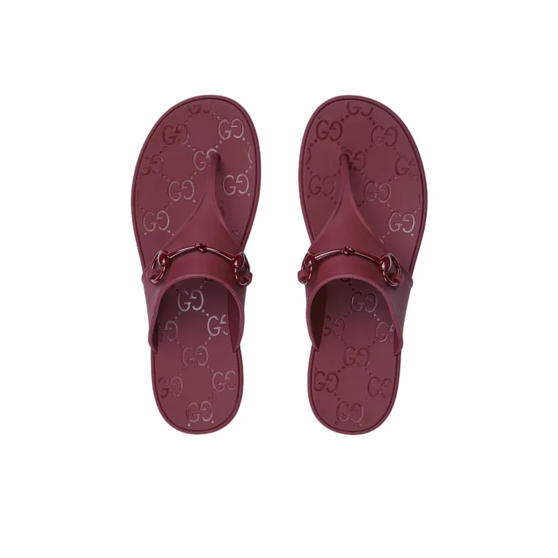 GUCCI Horsebit Flip Flops Women's Fuchsia-3