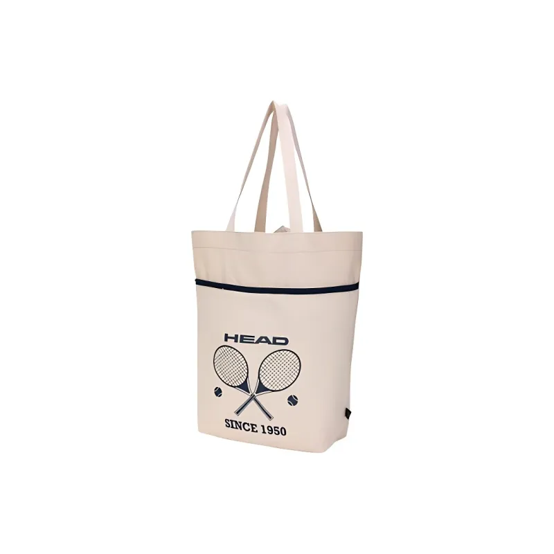 HEAD Fabric Tote Handbag Medium Size Unisex Black/Raw Fabric Color-6