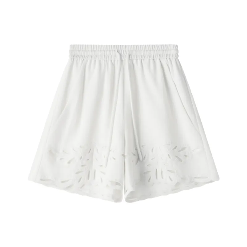 SHUXI Casual Shorts Women's Love Words White-0