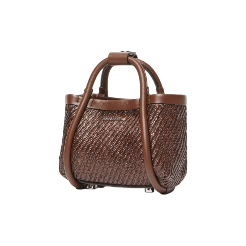 MaxMara Polyamide Tote Bag, Shopping Bag, Shoulder Bag, Crossbody Bag, Handbag Mini Women's Dark Brown-1